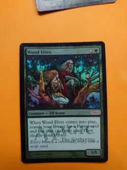 Wood Elves. Elf Scout rare Magic the Gathering Card. foil DCI PROMO as pics - Image 1