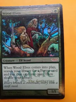 Wood Elves. Elf Scout rare Magic the Gathering Card. foil DCI PROMO as pics - Image 2