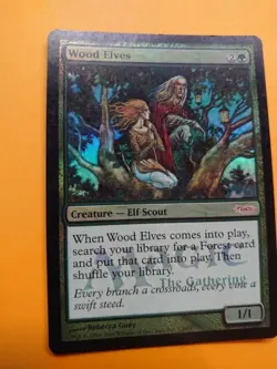 Wood Elves. Elf Scout rare Magic the Gathering Card. foil DCI PROMO as pics - Image 3