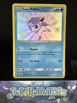 Pokemon Card Alolan Vulpix SV8/SV94 Hidden Fates Baby Shiny Holo Rare NM - Image 1