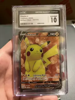 CGC 10 PIKACHU V 157 BRILLIANT STARS SWORD & SHIELD POKEMON Ultra Rare - Image 2