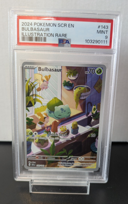 Pokemon TCG SV07: Stellar Crown - Bulbasaur 143/142 Illustration Rare PSA 9 MINT - Image 1