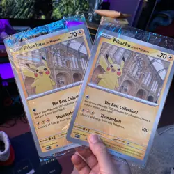 Pikachu at the Museum Jumbo Sealed Promo Pokemon Card Natural History Museum x2 - Image 1
