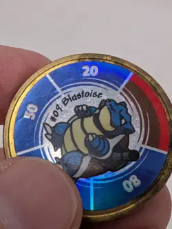 Pokemon Blastoise #09 Battling Coin By Pokemon Nintendo Hasbro Vintage 1999 - Image 2