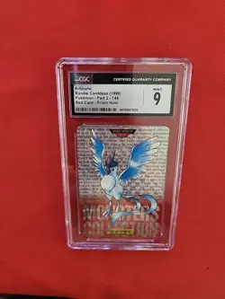 Pokemon: Articuno Part 2 #144 Red Japanese Prism 1996 Bandai Carddass - CGC 9 - Image 4