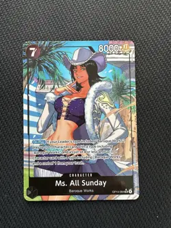 Ms. All Sunday (Alternate Art) OP14-084 The Azure Sea's Seven Foil One Piece TCG - Image 1