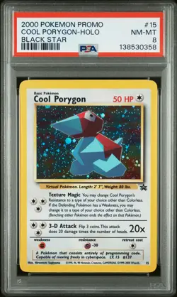 2000 POKEMON PROMO BLACK STAR #15 COOL PORYGON-HOLO PSA 8 - Image 1