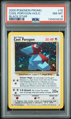 2000 POKEMON PROMO BLACK STAR #15 COOL PORYGON-HOLO PSA 8 - Image 1