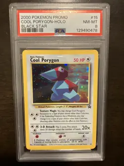 COOL PORYGON HOLO PROMO #15 BLACK STAR POKEMON 2000 - PSA NM-MT 8 - Image 1