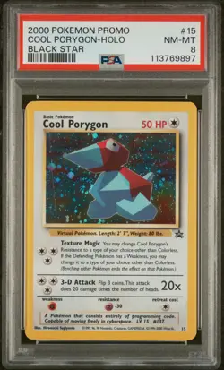 2000 POKEMON PROMO BLACK STAR #15 COOL PORYGON-HOLO PSA 8 - Image 1