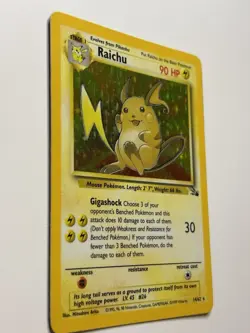 Pokemon TCG Raichu Fossil Holo Rare Card 14/62 Unlimited MP - Image 2