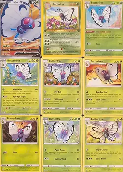 (9x) Butterfree Base Set Full Art HOLO Pokemon Card Collection Set Deck Grass - Image 1