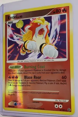 Pokemon Entei MISPRINT 4/132 Secret Wonders Reverse Holo Rare Card English 2007 - Image 1