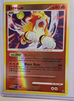 Pokemon Entei MISPRINT 4/132 Secret Wonders Reverse Holo Rare Card English 2007 - Image 2