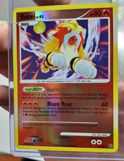 Pokemon Entei MISPRINT 4/132 Secret Wonders Reverse Holo Rare Card English 2007 - Image 3