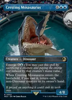1 x Cresting Mosasaurus - Borderless - Universes Beyond: Jurassic World - NM-Min - Image 1