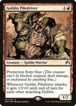 Goblin Piledriver - Foil Prerelease Promo Magic Origins MP MTG - Image 1