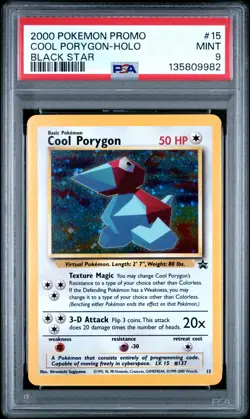 2000 POKEMON PROMO BLACK STAR #15 COOL PORYGON-HOLO PSA 9 - Image 1