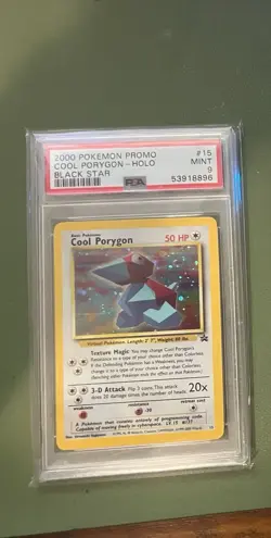 2000 POKEMON PROMO COOL PORYGON HOLO BLACK STAR #15 PSA Graded 9 NM/Mint+ - Image 1
