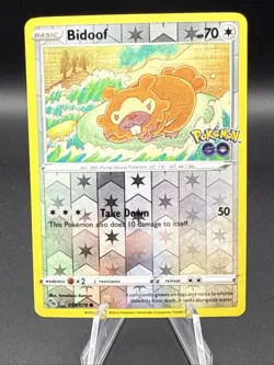 Bidoof (Peelable Ditto) 059/078 Pokemon Go Reverse Holo Unpeeled Common NM - Image 1