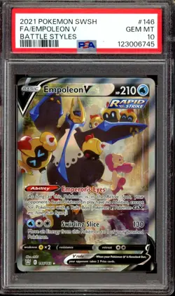 PSA 10 GEM MINT Empoleon V 146/163 Alternate Alt Art Battle Styles 2021 Pokemon - Image 1