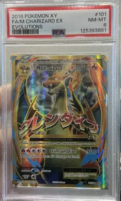 M Charizard EX 101/108 PSA 8 | Full Art Holo XY Evolutions 2016 Pokemon TCG - Image 1