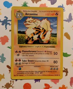 Pokemon TCG Arcanine 023/102 Base Set Shadowless Unlimited WOTC English 1999 - Image 1