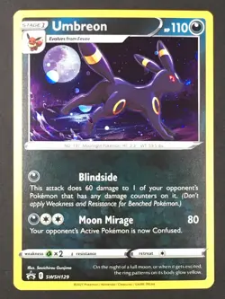 Pokemon TCG Umbreon SWSH129 Black Star Promo Cosmos Holo Sword & Shield NM - Image 1