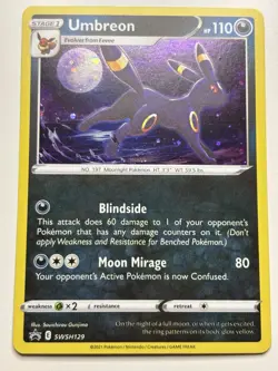 Umbreon SWSH129 Black Star Promo Evolving Skies Blister Pokemon TCG NM-LP - Image 1