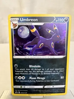Umbreon SWSH129 NM - Black Star Promo Cosmos Holo Pokemon TCG Card moon cat 129 - Image 3