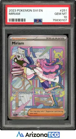 Pokemon 2023 Miriam 251/198 Full Art SIR Scarlet & Violet GEM MINT PSA 10 - Image 1