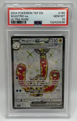 Pokemon TCG Wugtrio ex 190/162 Temporal Forces Ultra Rare Card - PSA 10 GEM MINT - Image 2