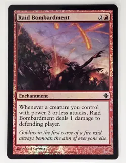MTG Magic The Gathering Raid Bombardment Foil Red Enchantment - Image 1