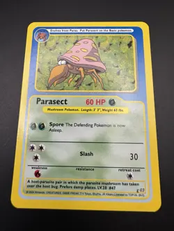 2004 funskool india Parasect Pokemon Trading Card Rare - VTG - LP - Image 4