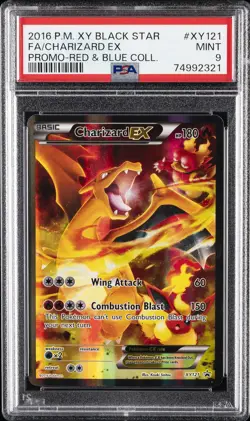 2016 POKEMON XY BLACK STAR PROMO RED & BLUE COLL FULL ART/CHARIZARD EX PSA 9 - Image 1