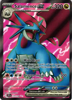 Pokemon TCG Salamence EX Full Art Holo Ultra Rare 177/159 Journey Together NM - Image 1