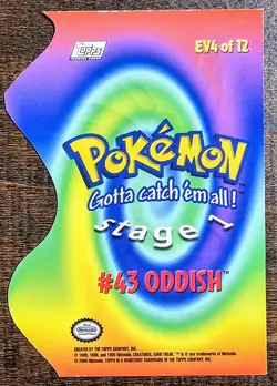 Pokemon Vintage Topps Oddish #43 Die-Cut Embossed EV4 Of 12 Rare LP - Image 2