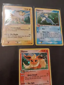 Flareon Holo 2/17 Jolteon Holo 3/17 VAPOREON SWIRL 6/17 Pokemon Pop Series Set - Image 1