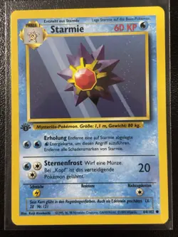 Pokemon TCG Starmie Base Set 64/102 Regular 1st Edition Common German LP-NM - Image 1