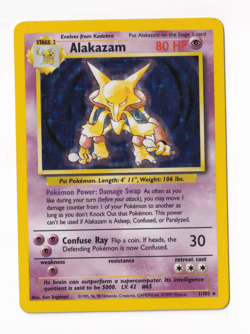 Alakazam #1 Pokemon TCG Base Set Unlimited Holo Rare GOOD condition - Image 2