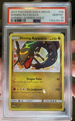 PSA 10 Shining Rayquaza 56/73 Shining Legends Holo Pokemon Sun & Moon - Image 1