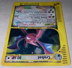 Pokemon Skyridge Crystal Crobat Holo 147/144 Secret e-Reader Played 1 Crease - Image 5