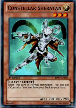 Yugioh Constellar Sheratan HA07-EN005 1st Edition Super Rare NM - Image 1