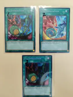 3x Yugioh! Polymerization (mixed artwork) RA03-EN051 Secret Rare NM - Image 1