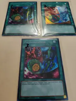 3x Yugioh! Polymerization (mixed artwork) RA03-EN051 Secret Rare NM - Image 2