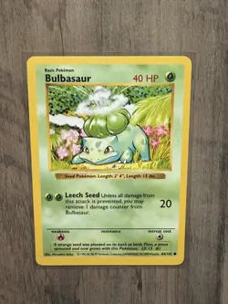 Pokemon Bulbasaur Shadowless 44/102 Base Set Card NM - Image 1