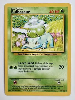 Bulbasaur 44/102 Ivysaur 30/102 Base Set Vintage Pokemon TCG WOTC NM+ - Image 2