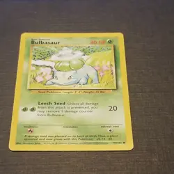 BULBASAUR 44/102 - VINTAGE WOTC - Pokemon Card - Unlimited Edition - NM - Image 1
