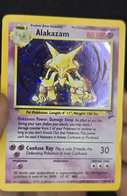 Alakazam - 1/130 - Pokemon Base Set 2 Holo Rare Card WOTC MP - Image 2