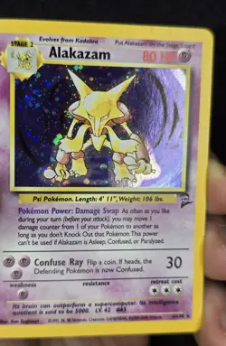 Alakazam - 1/130 - Pokemon Base Set 2 Holo Rare Card WOTC MP - Image 3